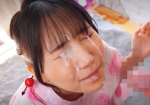 三田真鈴に大量顔射！ヤバいくらいのザーメン量ですｗ